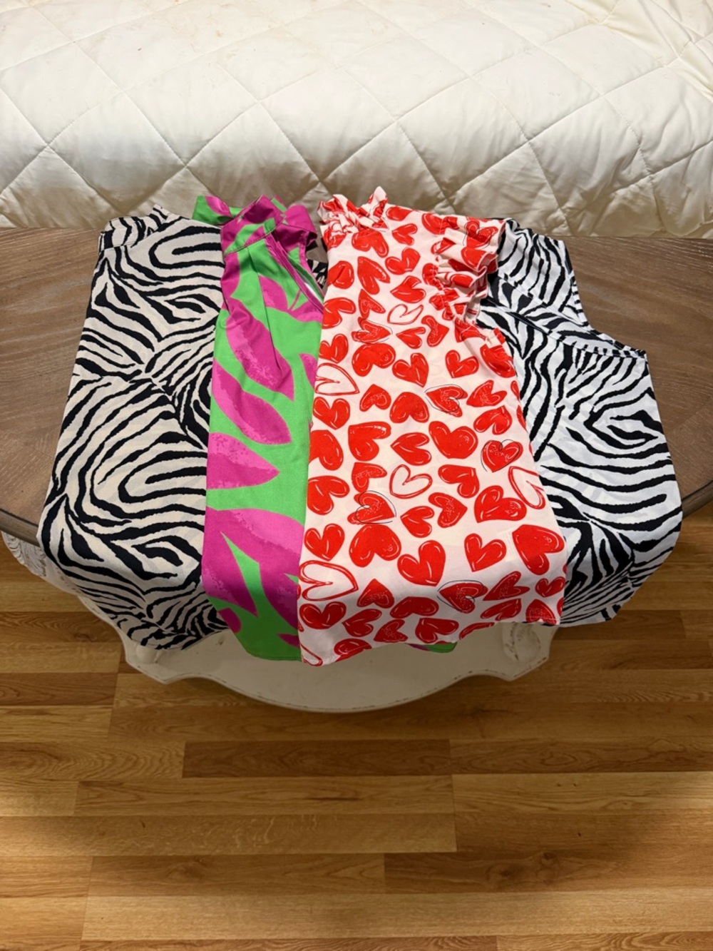 Colorful Patterned tops - Zebra, Hearts & Bright Abstracts